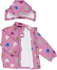 Regenjacke mit Herz-Muster, rosa, Gr. 110/116, 1 St