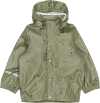 Regenjacke mit Kapuze & Pilz-Muster, grün, Gr.  98/104, 1 St