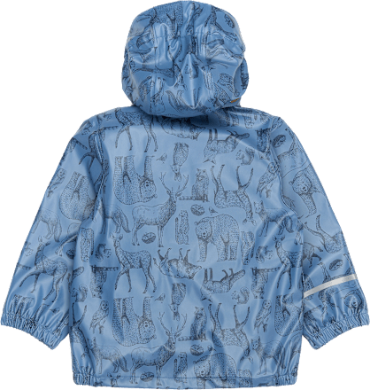 Regenjacke mit Kapuze & Waldtier-Muster, blau, Gr.  86/92, 1 St