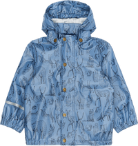 Regenjacke mit Kapuze & Waldtier-Muster, blau, Gr.  98/104, 1 St