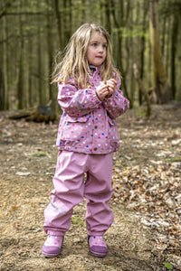 Regenjacke mit Punkte-Muster, lila, Gr. 122/128, 1 St