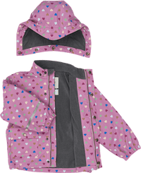 Regenjacke mit Punkte-Muster, lila, Gr. 122/128, 1 St