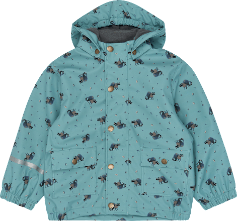 Regenjacke mit Waschbär-Muster, blau, Gr. 110/116, 1 St