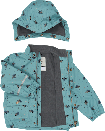 Regenjacke mit Waschbär-Muster, blau, Gr. 110/116, 1 St