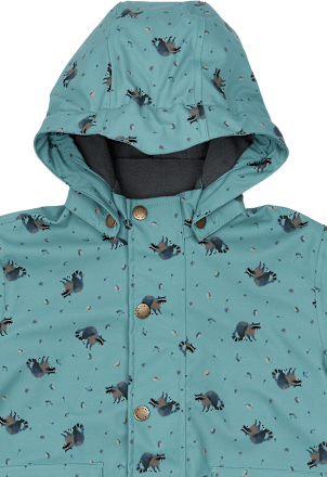 Regenjacke mit Waschbär-Muster, blau, Gr. 110/116, 1 St