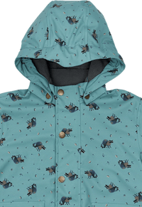 Regenjacke mit Waschbär-Muster, blau, Gr. 110/116, 1 St