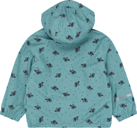 Regenjacke mit Waschbär-Muster, blau, Gr. 110/116, 1 St