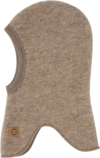 Bonnet à enfiler Mikk-Line en laine mérinos, marron, taille 98/104, 1 pièce