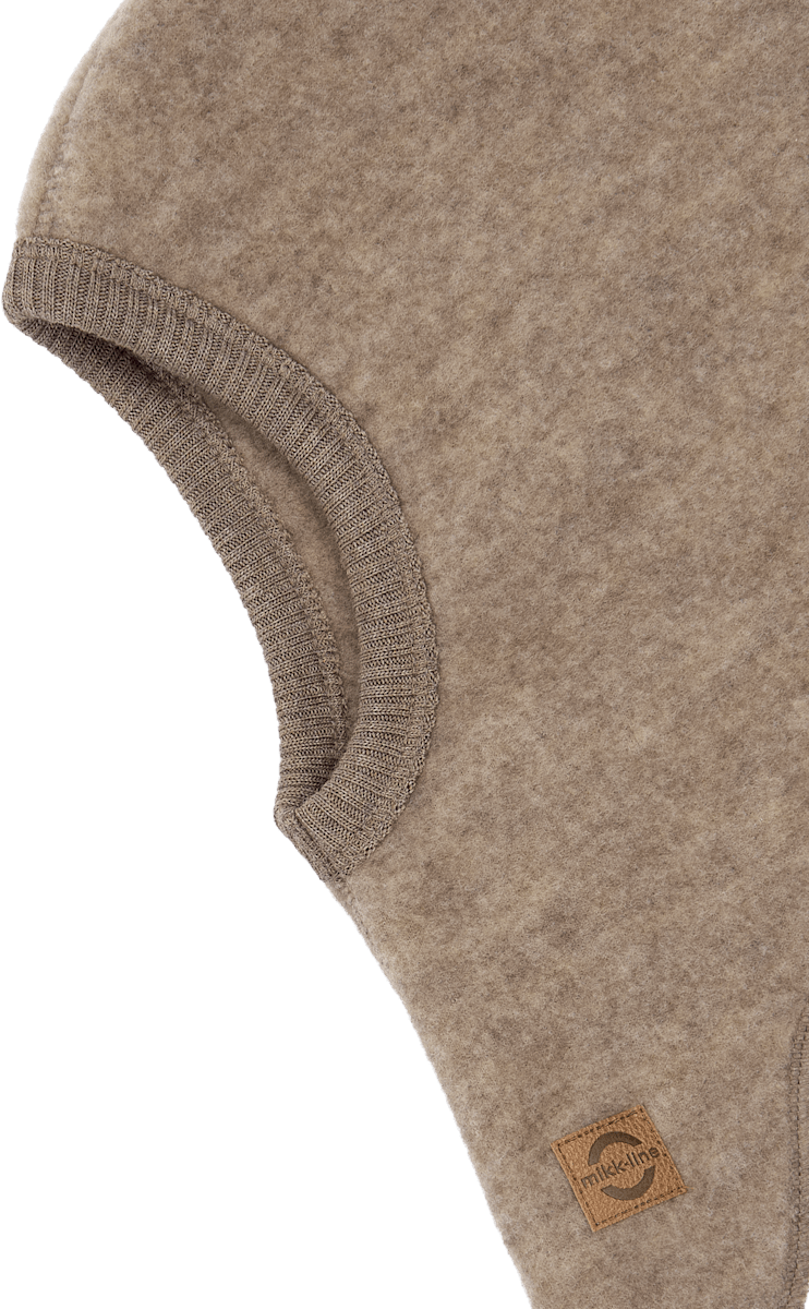 Bonnet à enfiler Mikk-Line en laine mérinos, marron, taille 98/104, 1 pièce