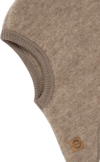 Bonnet à enfiler Mikk-Line en laine mérinos, marron, taille 98/104, 1 pièce