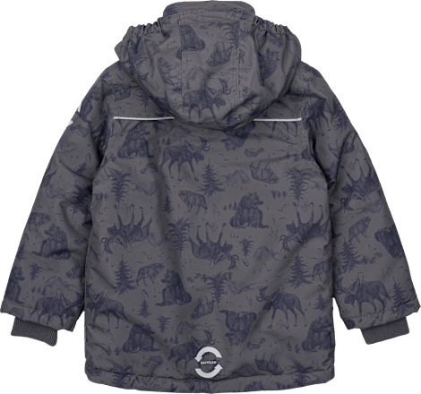 Schneejacke mit Fleece-Futter & Wald-Muster, grau, Gr. 98/104, 1 St