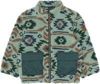 Teddyjacke mit Jacquard-Muster, grün, Gr. 110/116, 1 St