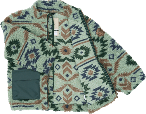 Teddyjacke mit Jacquard-Muster, grün, Gr. 110/116, 1 St