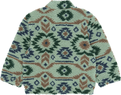 Teddyjacke mit Jacquard-Muster, grün, Gr. 110/116, 1 St