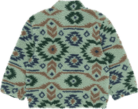 Mikk-Line Teddyjacke mit Jacquard-Muster, grün, Gr. 122/128, 1 St