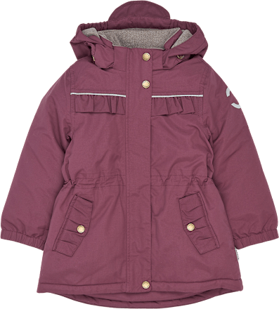 Winterjas met ruches, paars, maat 110/116, 1 stuk