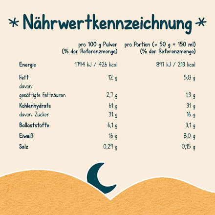 Abendbrei Milch Vollkorn Früchte Gute Nacht ab dem 6. Monat, 400 g