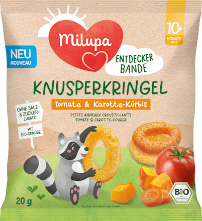 Babysnack Knusperkringel Tomate & Karotte-Kürbis ab 10+ Monaten, 20 g