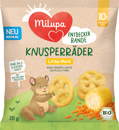 Babysnack Knusperräder Linse-Mais ab 10+ Monaten, 20 g