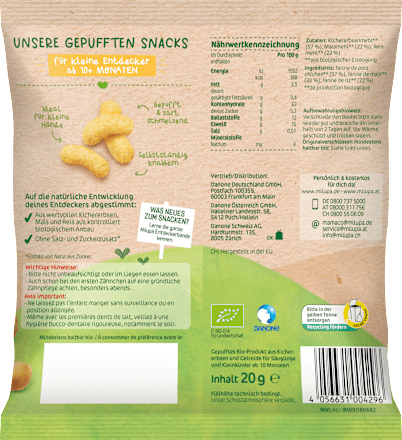 Babysnack Knusperstangen Kichererbse ab 10+ Monaten, 20 g