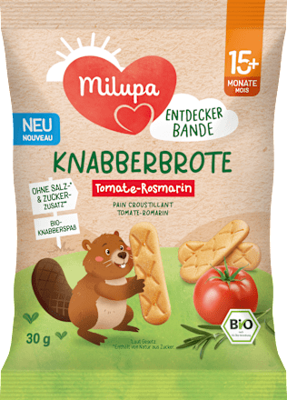 Kindersnack Knabberbrote Tomate-Rosmarin ab 15+ Monaten, 30 g