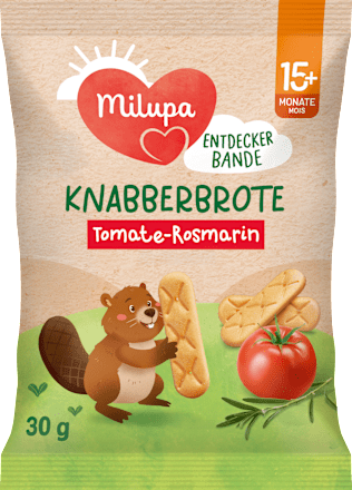Kindersnack Knabberbrote Tomate-Rosmarin ab 15+ Monaten, 30 g