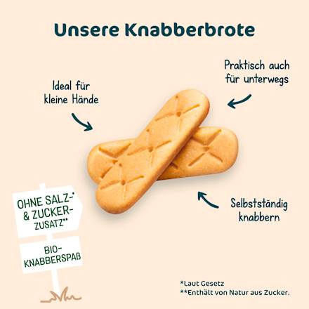 Kindersnack Knabberbrote Tomate-Rosmarin ab 15+ Monaten, 30 g