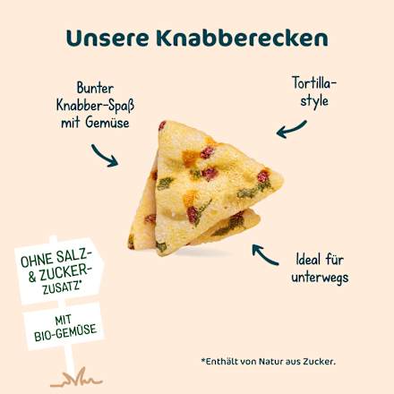 Kindersnack Knabberecken buntes Gemüse ab 3+ Jahren, 30 g