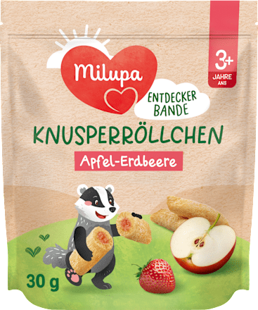Kindersnack Knusperröllchen Apfel-Erdbeere ab 3+ Jahren, 30 g