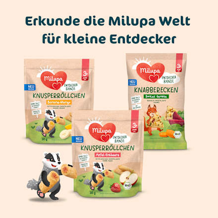 Kindersnack Knusperröllchen Apfel-Erdbeere ab 3+ Jahren, 30 g