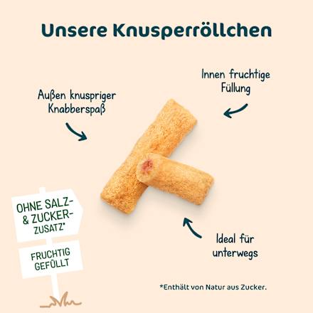 Kindersnack Knusperröllchen Apfel-Erdbeere ab 3+ Jahren, 30 g