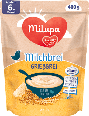 Milchbrei Grieß Miluvit ab dem 6. Monat, 400 g