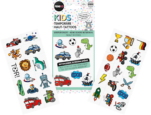Kinder Haut-Tattoos temporär grün Set 30tlg., 1 St