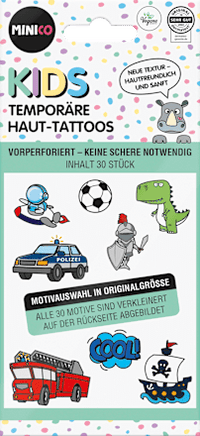 Kinder Haut-Tattoos temporär grün Set 30tlg., 1 St