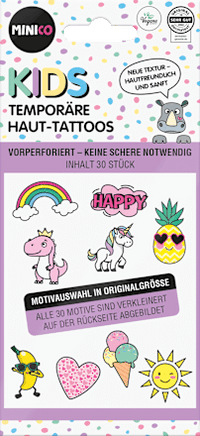 Kinder Haut-Tattoos temporär lila Set 30 tlg., 1 St