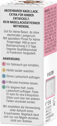 Nagellack Peel-Off Glitzer für Kinder, 5 ml