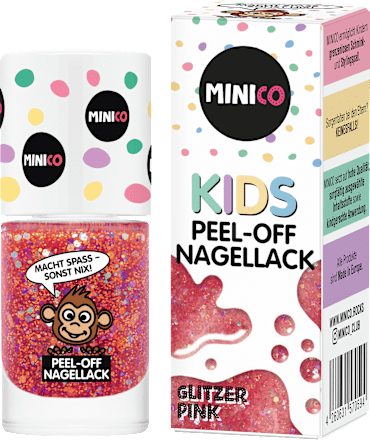 Nagellack Peel-Off Glitzer pink für Kinder, 5 ml