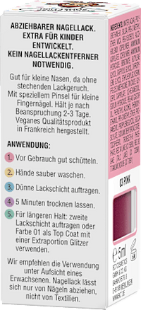 Nagellack Peel-Off pink für Kinder, 5 ml
