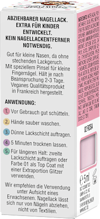 Nagellack Peel-Off rosa für Kinder, 5 ml