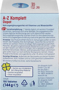 AZ Komplett Depot, tabletten, 100 stuks, 144 g
