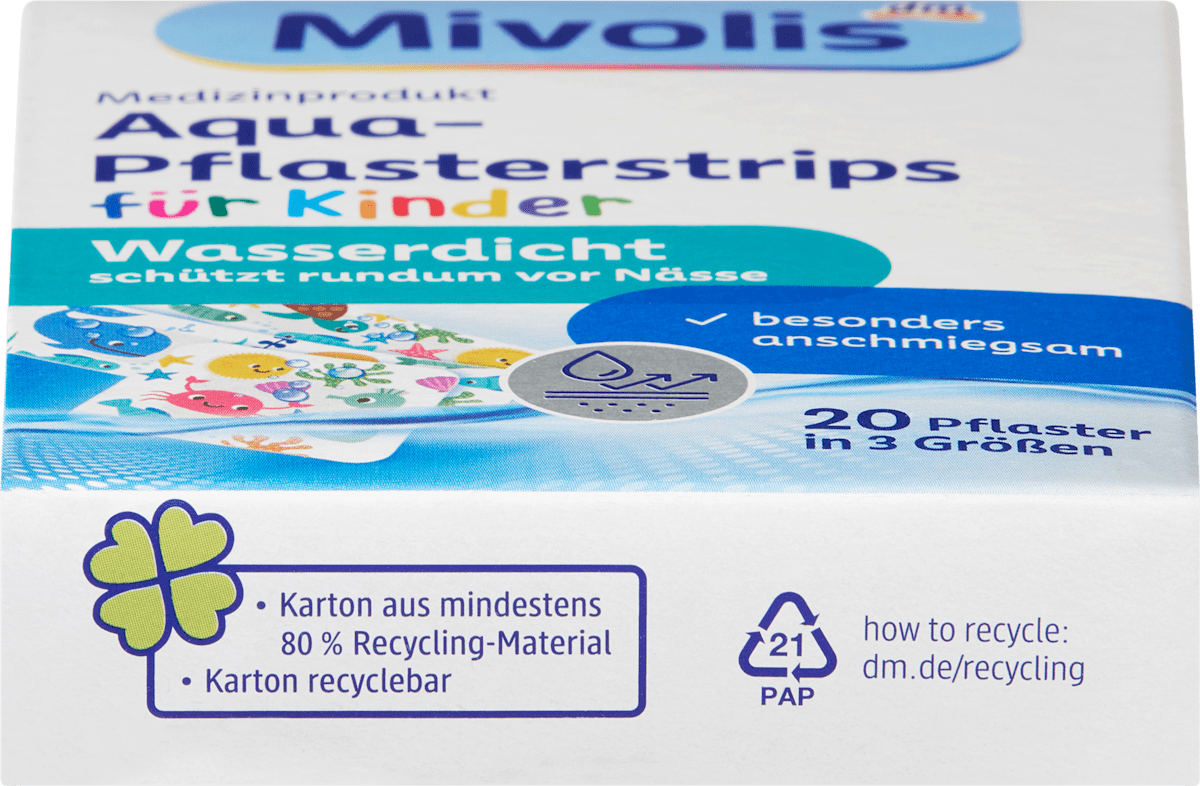 Mivolis Aqua-Pflasterstrips für Kinder, 20 St