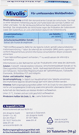 Artischocke Tabletten 30 St, 18 g