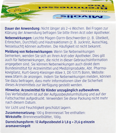 Arzneitee, Brennnessel Tee (12 Beutel), 21,6 g
