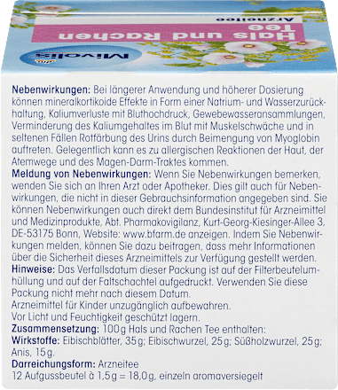 Medicinale thee, keel- en keelholtethee (12 zakjes), 18 g