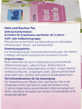 Mivolis Arzneitee, Hals & Rachen Tee (12 Beutel), 18 g