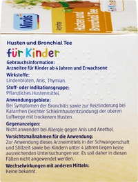 Arzneitee, Husten & Bronchial Tee für Kinder (12 Beutel), 18 g