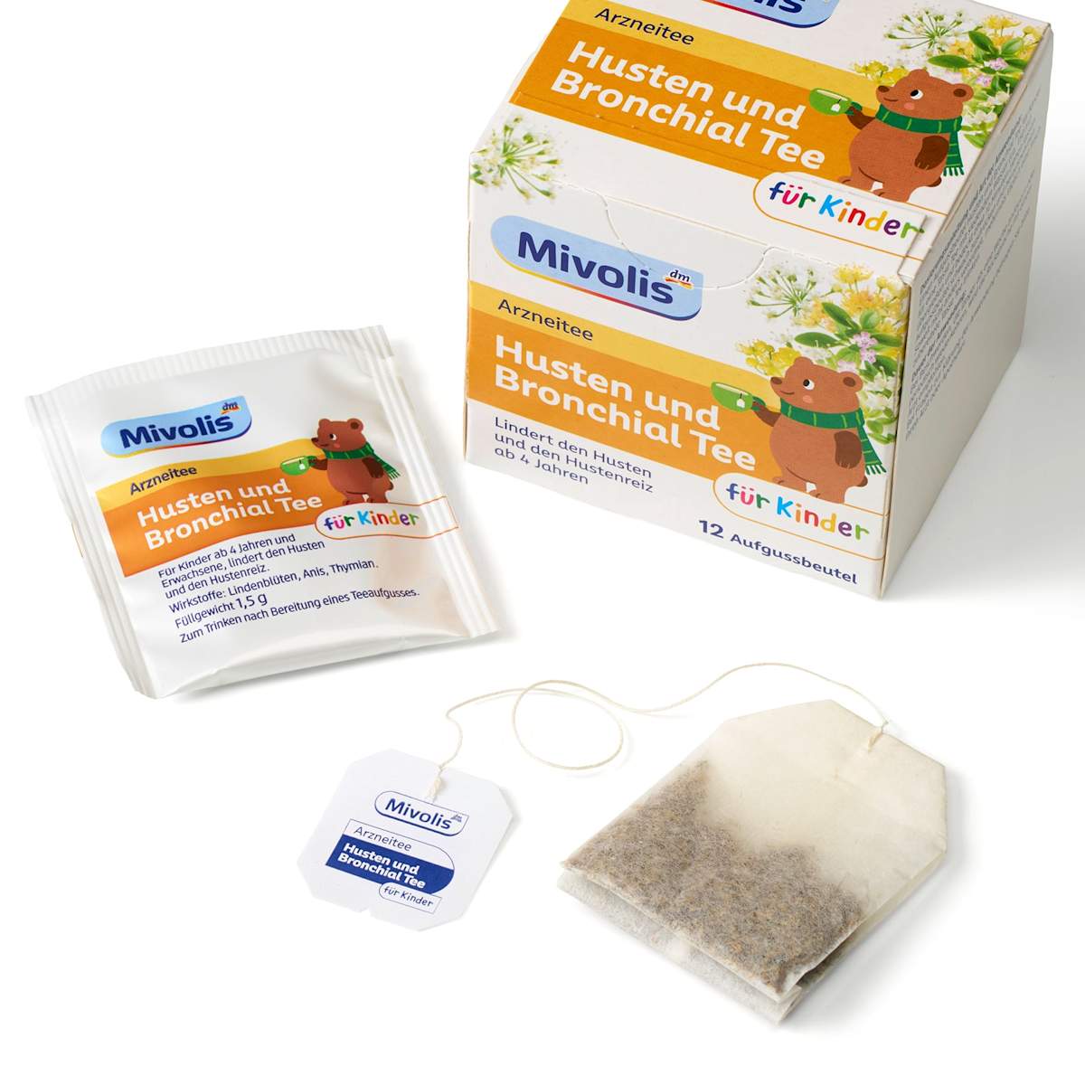 Arzneitee, Husten & Bronchial Tee für Kinder (12 Beutel), 18 g