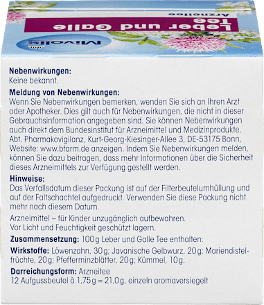 Medicinale thee, lever- en galblaasthee (12 zakjes), 21 g