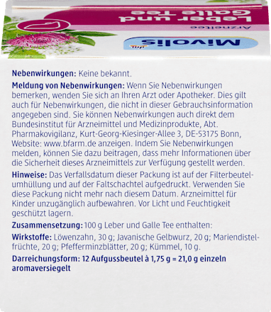 Arzneitee, Leber & Galle Tee (12 Beutel), 21 g