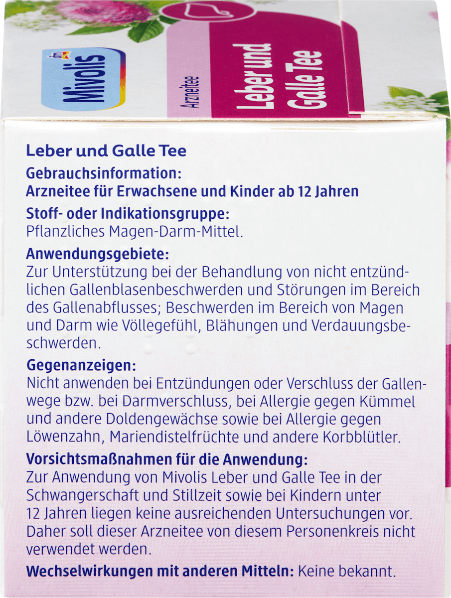 Mivolis Arzneitee, Leber & Galle Tee (12 Beutel), 21 g